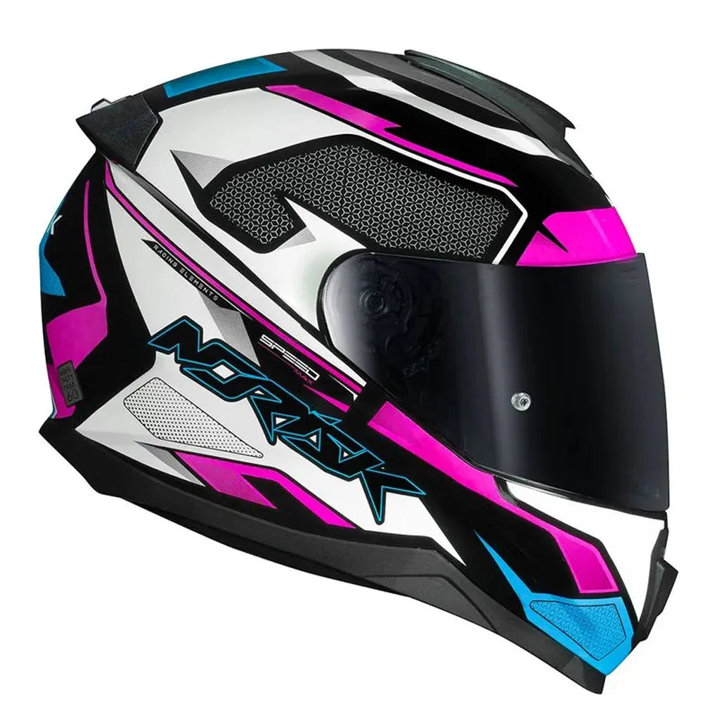 Capacete Norisk FF802 Razor Speedmax Preto/Branco/Rosa