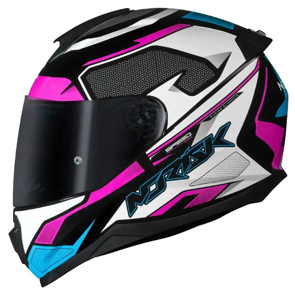 Capacete Norisk FF802 Razor Speedmax Preto/Branco/Rosa