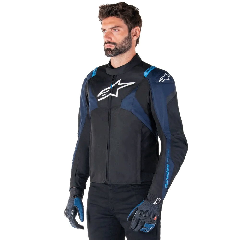 Jaqueta Alpinestars Masculina T-Jaws V4 Impermeável Preto/Azul