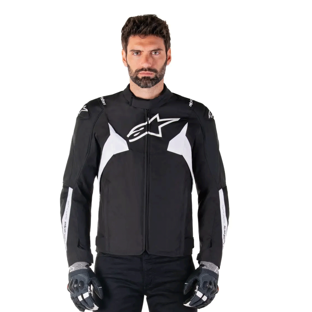 Jaqueta Alpinestars Masculina T-Jaws V4 Impermeável Preto/Branco